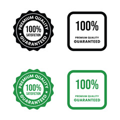 100 percent premium quality satisfaction guaranteed. 100 percent premium quality satisfaction guaranteed icon, logo, label, seal, tag, sign, seal, symbol, badge, stamp, sticker