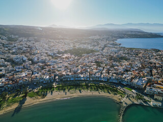 Rethymno, the most charming and beautiful town on Crete island with panoramic view of the sea