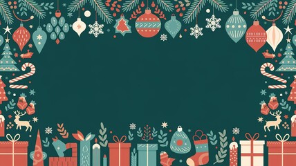 hires for Christmas background and presentation 16 9 size with items and decoration with gifts, accessories and colored balls 