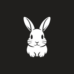 Cute Bunny Logo Design, Minimal Rabbit Icon for Kids, Pet Shop, Easter and Animal Branding
