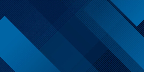 Obraz premium Abstract Dark Blue Geometric Background with Diagonal Lines and Gradient Shapes, Modern Vector Design for Business Presentation, Corporate Banner, Technology Wallpaper, Poster, Template.Eps10.
