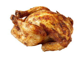 Golden-brown whole chicken beautifully cooked for festive meals and healthy dining options