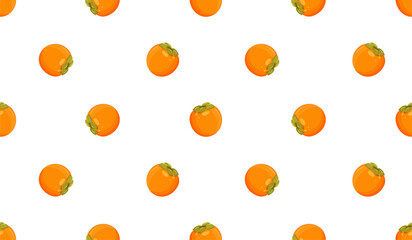 Seamless pattern with persimmon fruit.