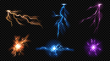 Current flame. Magic spell effect, light thunder ball flame or witchcraft energy portal in night sky. 3d circle round space. Thunderstorm vector glow isolated realistic illustration © SpicyTruffel