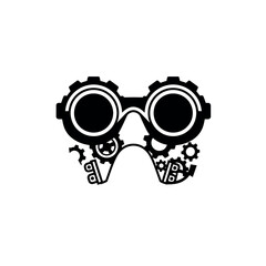 Steampunk Goggles With Gears And Mechanical Details.