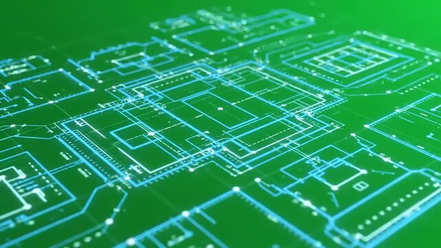 Abstract Blueprint Architecture Visualization A Futuristic Concept Design for Modern City Planning and Engineering Projects, Showcasing Innovative Urban Development