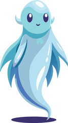 ghost floating with ethereal transparency.