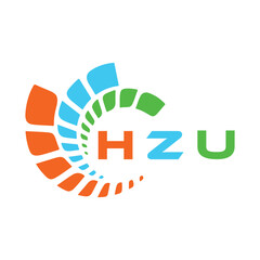 Fototapeta premium HZU letter design. HZU letter technology logo design. HZU Monogram logo design for an entrepreneur and business.