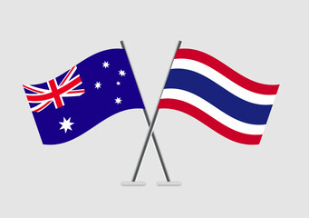 Australia and Thailand  vector flags for cultural identity visuals