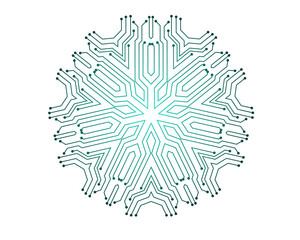 Circuit Board Technology Mandala Star Pattern