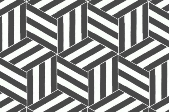 This black and white seamless geometric pattern is a vector illustration perfect for a modern textile design or retro wallpaper texture.