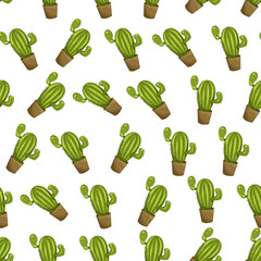 Vector cactus illustration. This evergreen, prickly plant features a seamless botanical pattern for your design.