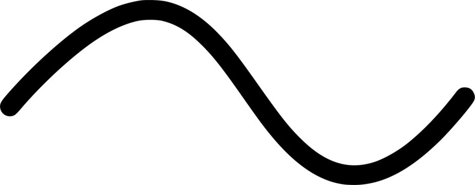 wave sine glyph flat vector icon