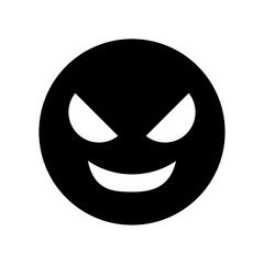 Evil Smiley Face Silhouette Icon