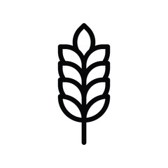 An ear of wheat or grain is depicted in black lines