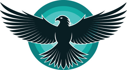 majestic eagle silhouette with minimal circle.