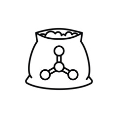Outline of a bag with a chemical structure