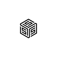 initials HEXAGON LOGO S .S logo design. Initial Letter Logo S  . Hexagon logo design