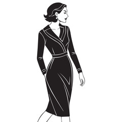 Fototapeta premium fashion model in black dress