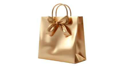 brown paper shopping bag mockup 3d render icon in cartoon plastic style minimal isolated on transparent white background