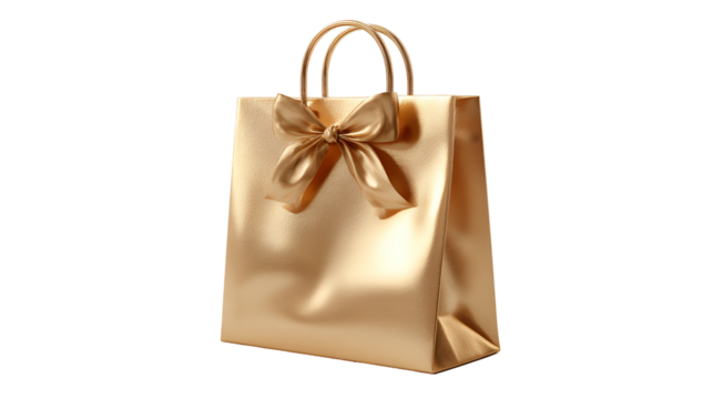 brown paper shopping bag mockup 3d render icon in cartoon plastic style minimal isolated on transparent white background