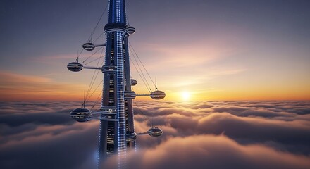 Obraz premium High Altitude Observation Tower Design.