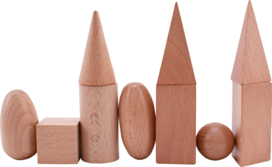 3d geometric blocks on transparent background