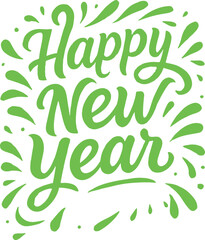 Obraz premium Happy New Year typography Vector