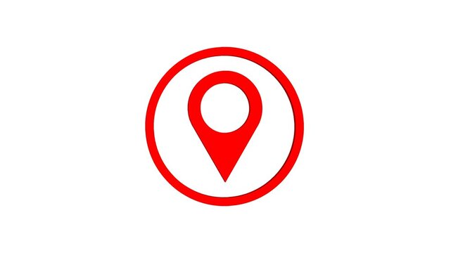 3D animated map location pin, modern navigation symbol, glowing GPS marker, abstract rotating pointer for travel, tourism, route planning, smartphone maps, digital wayfinding and geolocation design