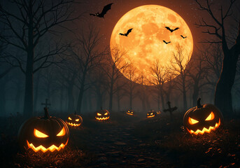 halloween background with pumpkin
