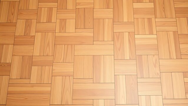 Natural wooden parquet floor showing geometric pattern detail.