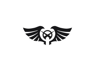 eagle with wings brand logo design icon