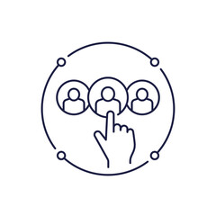 choice employee for hire icon in line design