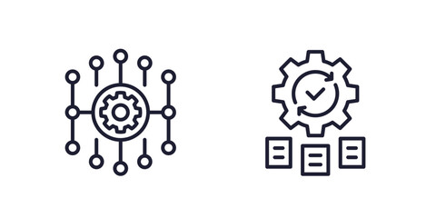 system and framework line icons on white
