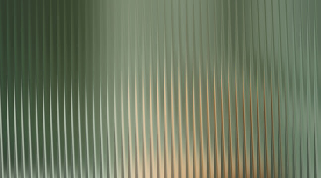 Abstract green ribbed texture with soft light and shadow