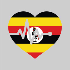 Heart beet icon on Uganda flag