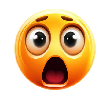 AI Image Yellowish sphere displaying exaggerated astonishment with gaping mouth and wide eyes