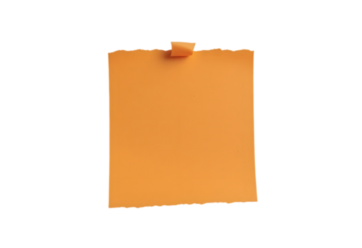 Blank piece of old crumpled brown paper with torn edges taped to a white background for your message or design - Powered by Adobe