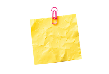 A single square pink adhesive note held by a red thumbtack, isolated on a clean white background with copy space for business or education concepts