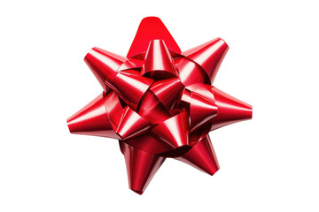 Shiny Red Gift Bow isolated on a transparent background