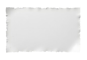Versatile blank white paper with distressed, ragged edges on an isolated background, perfect for adding a vintage or antique aesthetic to creative design projects and digital layouts