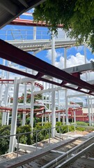 Fototapeta premium Roller coaster track in Dreamworld amusement park Thailand