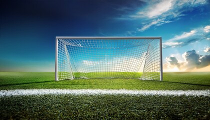 Fototapeta premium soccer goal on field