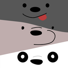 vector illustration of bear and panda © Yulia