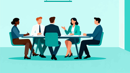 Business team in meeting around table