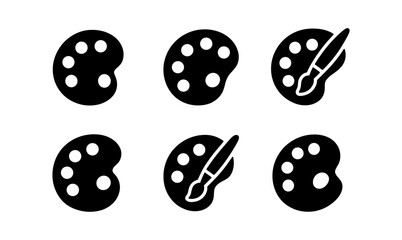 Silhouette palette and brush set: artistic design icons for creative projects