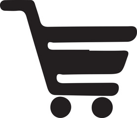 Black Friday Shopping Basket Silhouette Vector