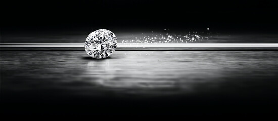Diamond spinning on reflective surface creating sparkle trail