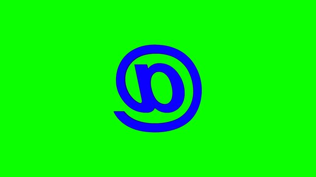 Creative 3D @ animation loop, glowing abstract digital symbol, internet communication icon, rotating email design, futuristic modern style for branding, motion graphics, and social media