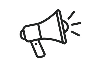 Megaphone loudspeaker icon for advertising, marketing, protest, news. Vector illustration. Communication, announcement, promotion, alert, sound symbol. Isolated graphic element.